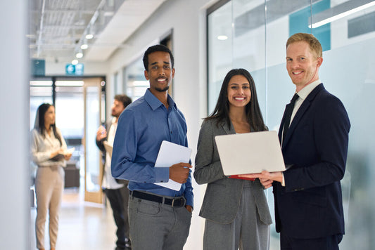 Professional, diverse team of young business people discussing strategy to sell a business successfully