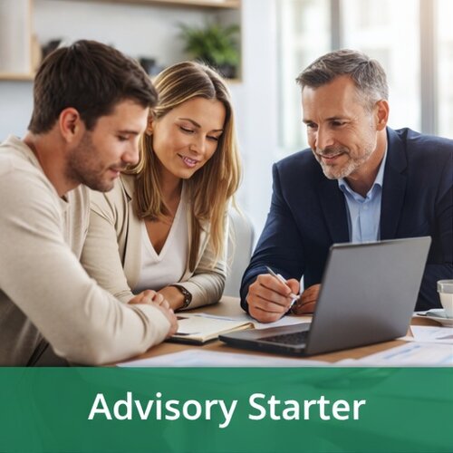 Initial business advisory discussion with an experienced advisor helping clients understand risks and next steps