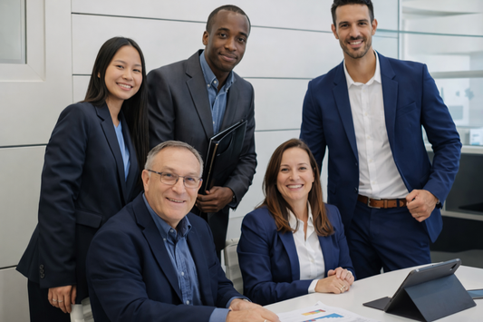 Team of investors reviewing international business opportunities