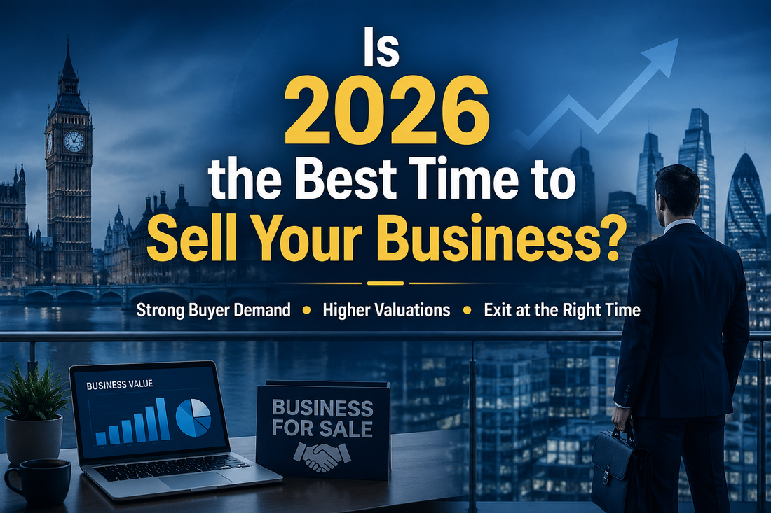 Is 2026 the best time to sell your business UK banner with strong buyer demand and higher valuation concept