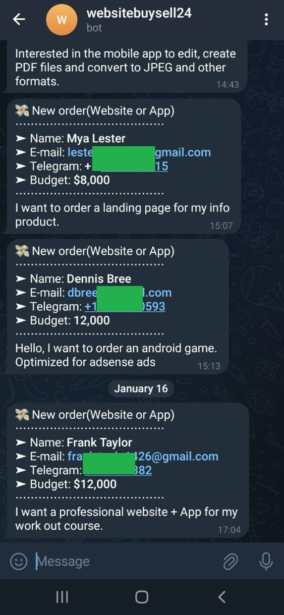 Text messages on a smartphone app interface with user interactions.
