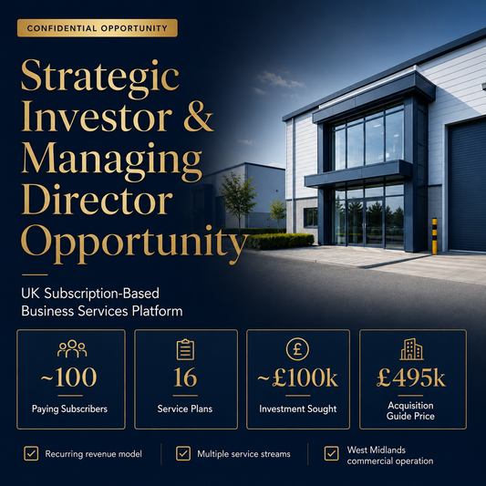 Strategic investor and Managing Director opportunity for a UK subscription business services platform