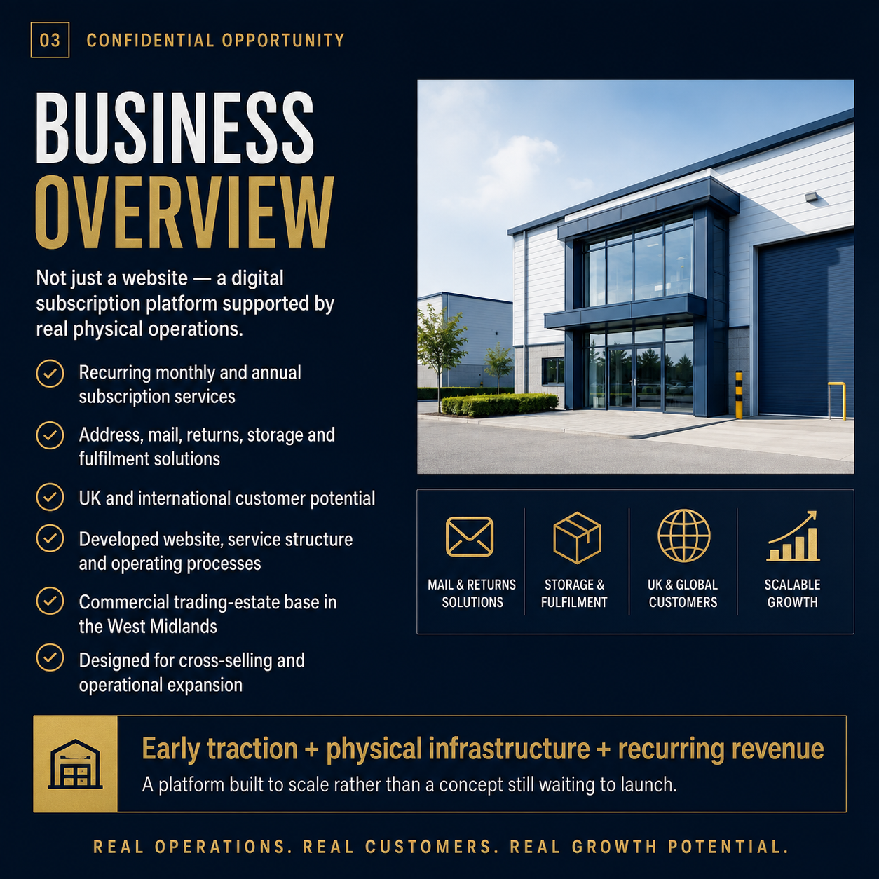UK business services platform with recurring subscriptions and West Midlands commercial operations